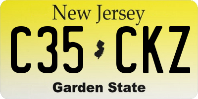 NJ license plate C35CKZ