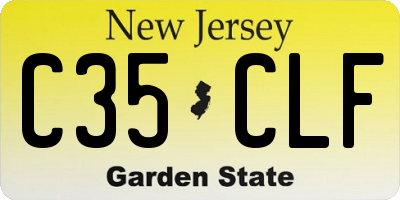 NJ license plate C35CLF