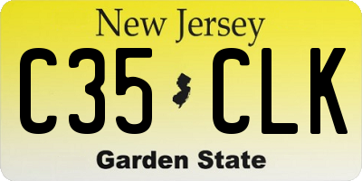 NJ license plate C35CLK