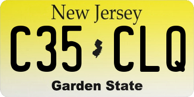 NJ license plate C35CLQ