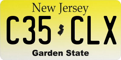 NJ license plate C35CLX