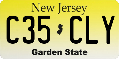 NJ license plate C35CLY