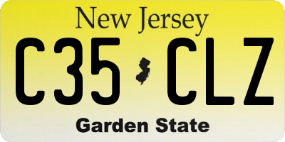 NJ license plate C35CLZ
