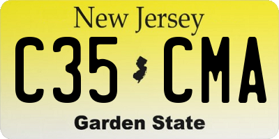 NJ license plate C35CMA