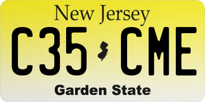 NJ license plate C35CME