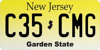 NJ license plate C35CMG