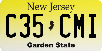 NJ license plate C35CMI