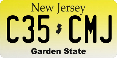 NJ license plate C35CMJ