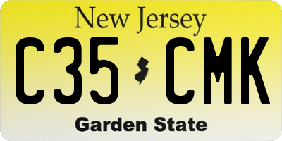 NJ license plate C35CMK