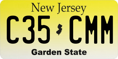 NJ license plate C35CMM