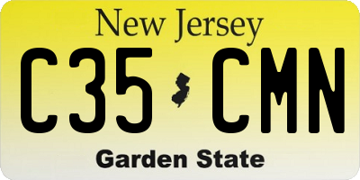 NJ license plate C35CMN