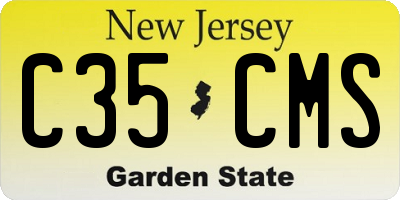 NJ license plate C35CMS
