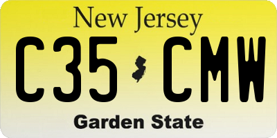 NJ license plate C35CMW