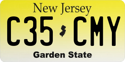 NJ license plate C35CMY