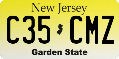 NJ license plate C35CMZ