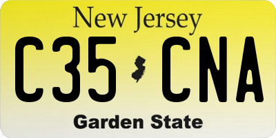 NJ license plate C35CNA