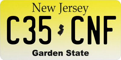 NJ license plate C35CNF