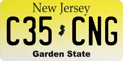 NJ license plate C35CNG