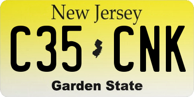 NJ license plate C35CNK