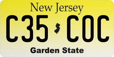 NJ license plate C35COC