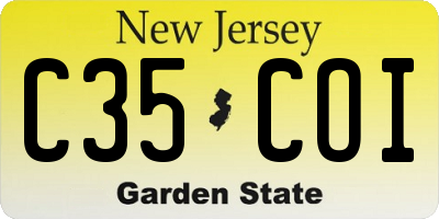 NJ license plate C35COI