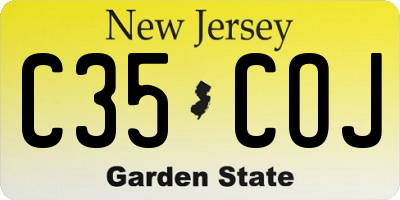 NJ license plate C35COJ