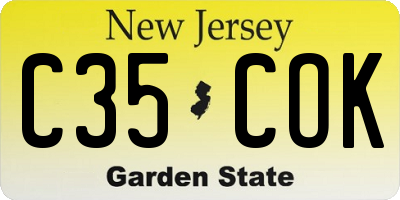 NJ license plate C35COK