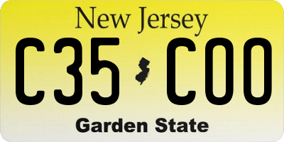 NJ license plate C35COO