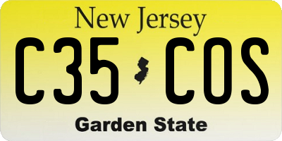 NJ license plate C35COS