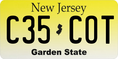 NJ license plate C35COT