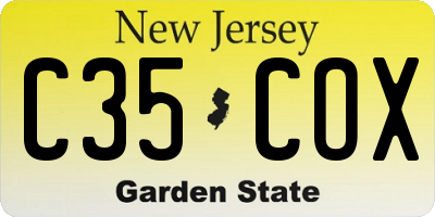 NJ license plate C35COX