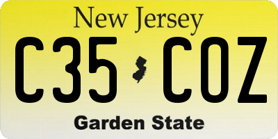 NJ license plate C35COZ