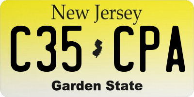 NJ license plate C35CPA