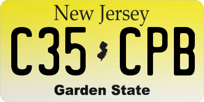 NJ license plate C35CPB