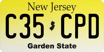 NJ license plate C35CPD