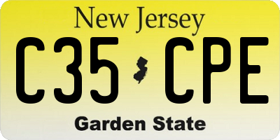 NJ license plate C35CPE