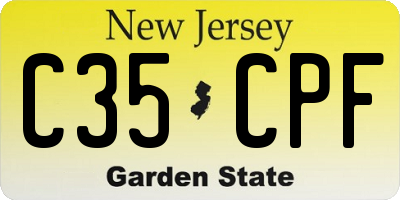 NJ license plate C35CPF