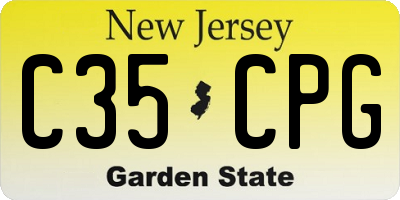 NJ license plate C35CPG