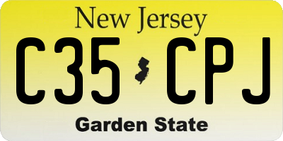 NJ license plate C35CPJ
