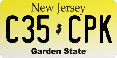 NJ license plate C35CPK
