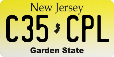 NJ license plate C35CPL