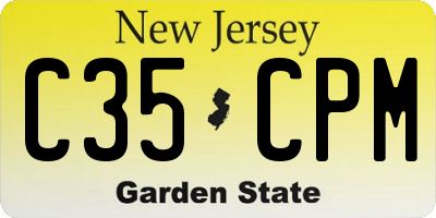 NJ license plate C35CPM