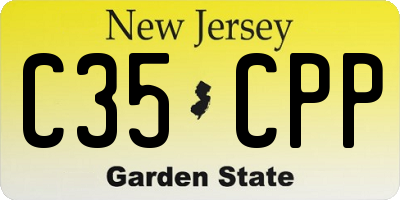 NJ license plate C35CPP