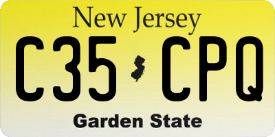 NJ license plate C35CPQ