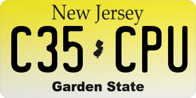 NJ license plate C35CPU