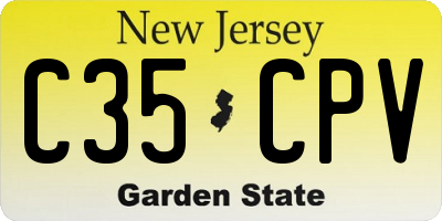 NJ license plate C35CPV