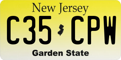 NJ license plate C35CPW