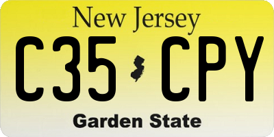 NJ license plate C35CPY