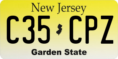 NJ license plate C35CPZ