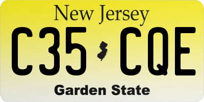 NJ license plate C35CQE